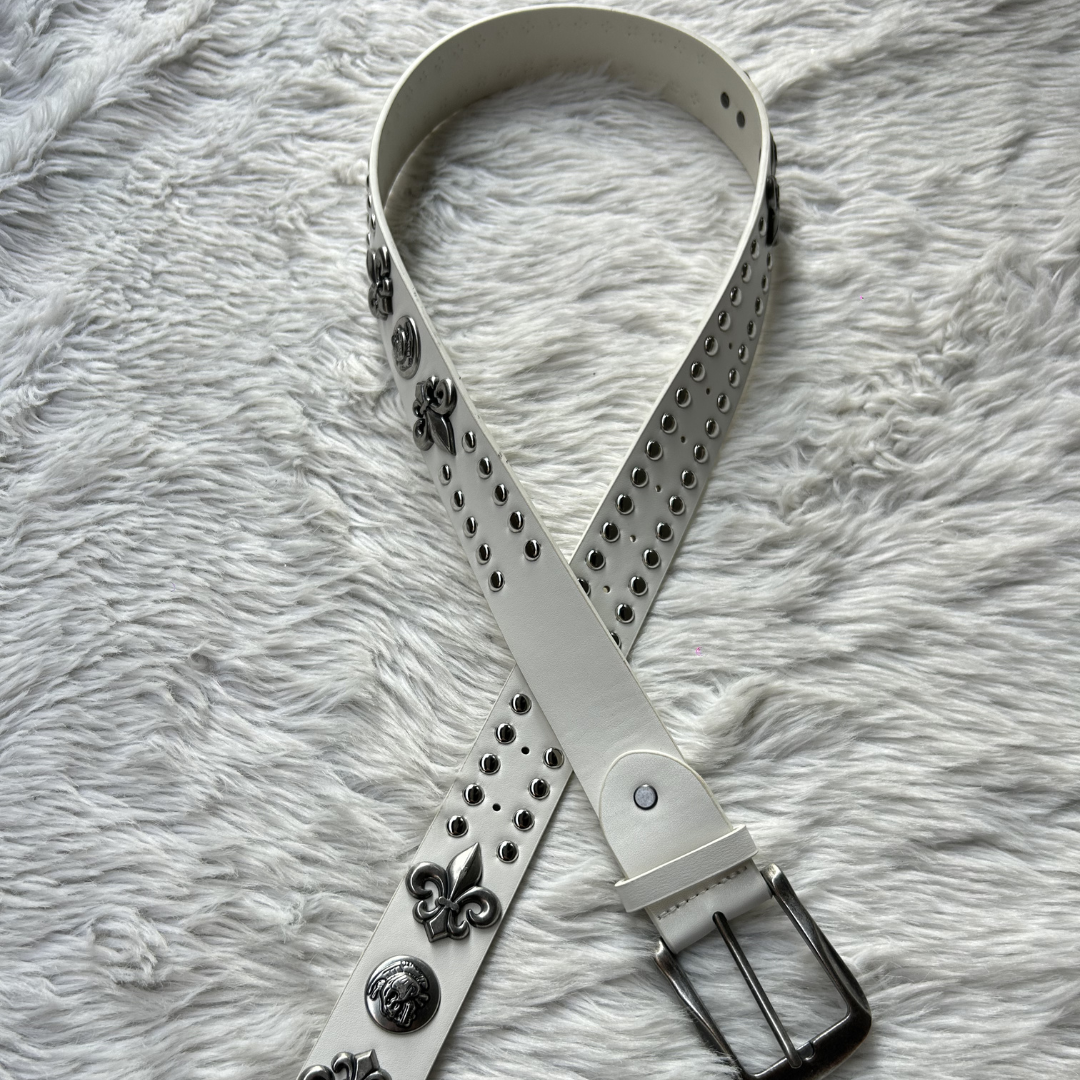 Chrome Syndicate Belt - Ivory