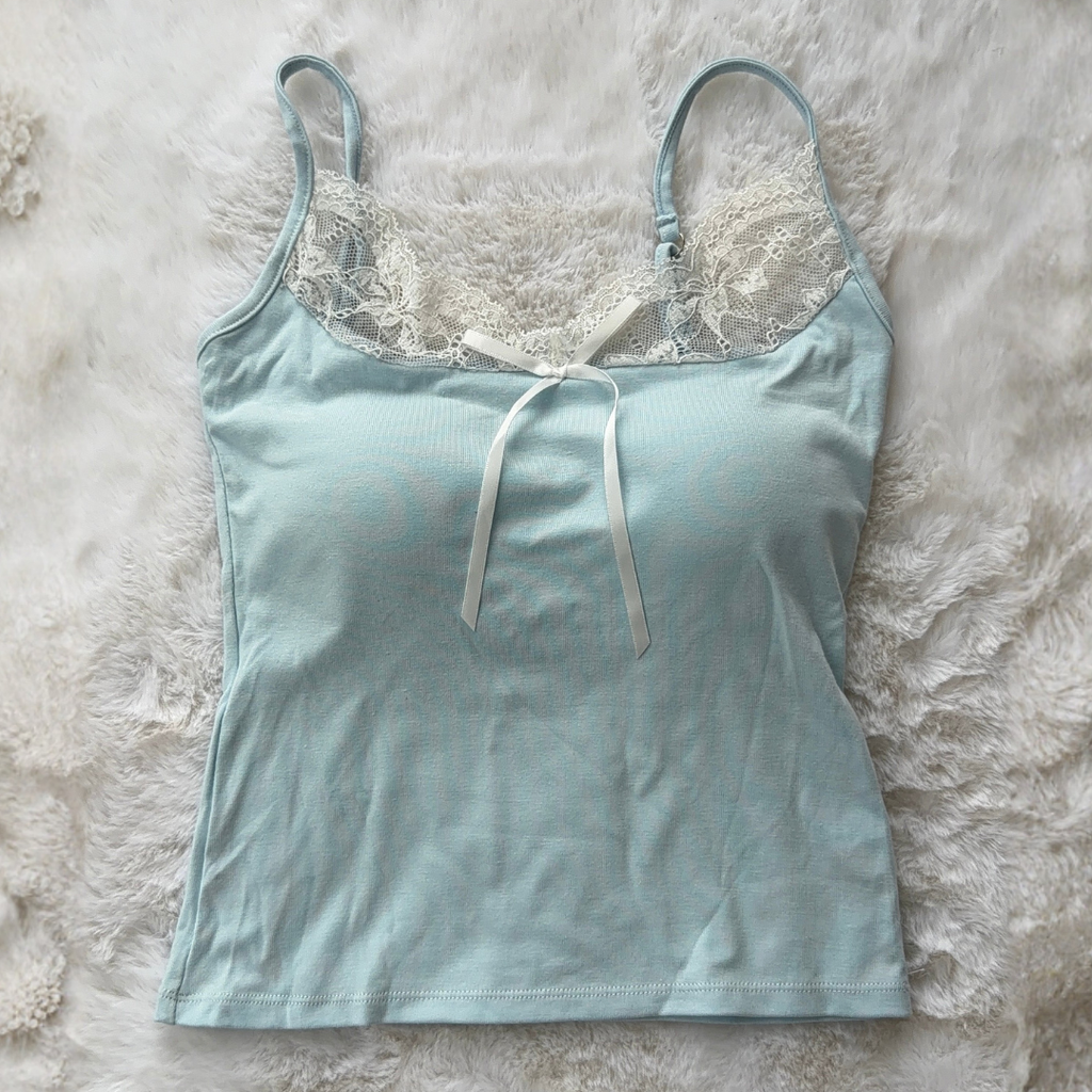 Baby Blue Lace-Trim Cami