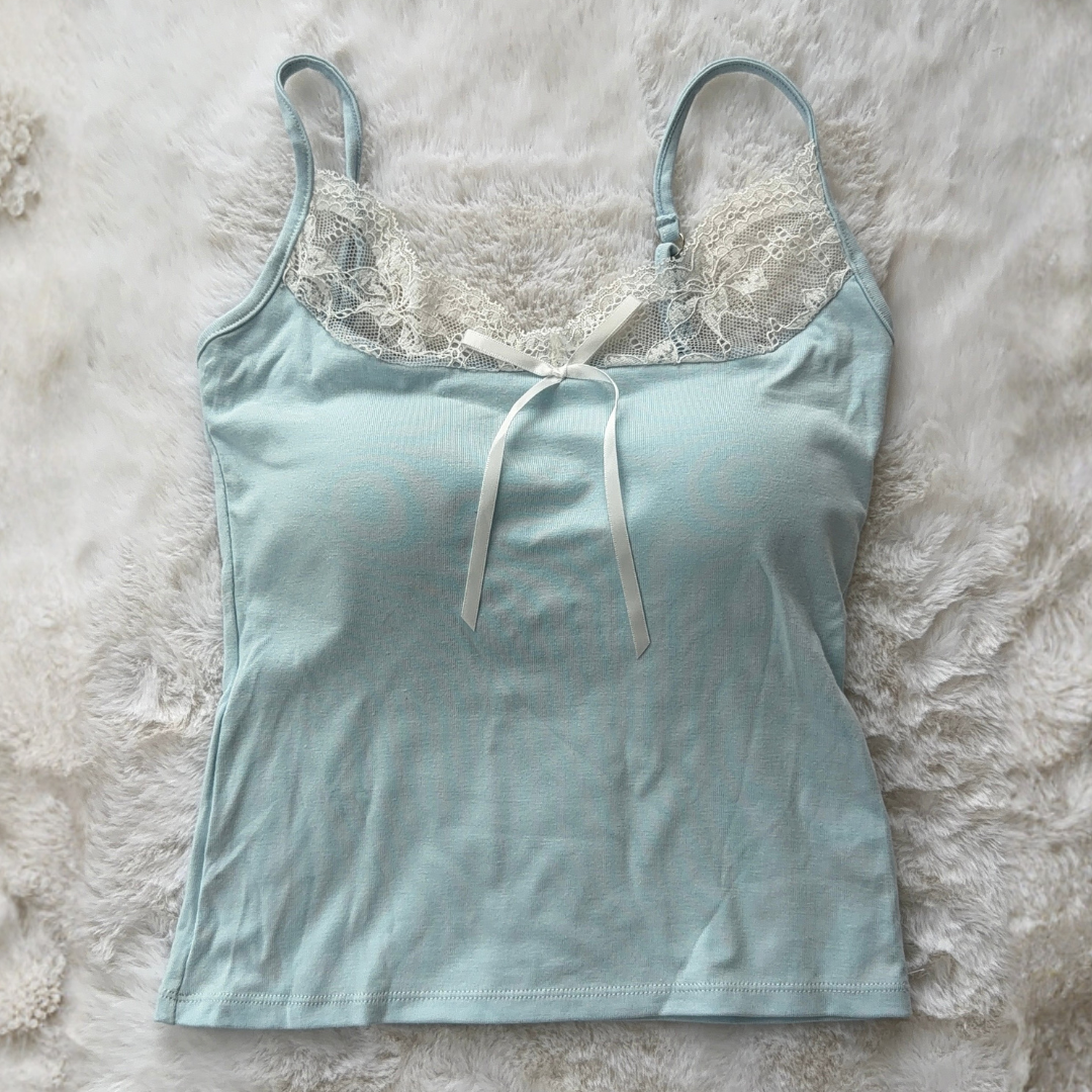 Baby Blue Lace-Trim Cami