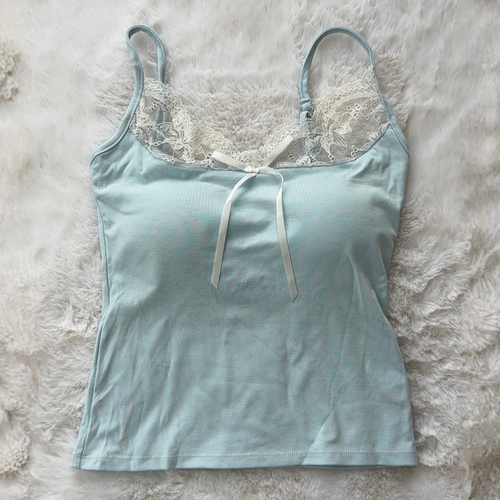 Baby Blue Lace-Trim Cami