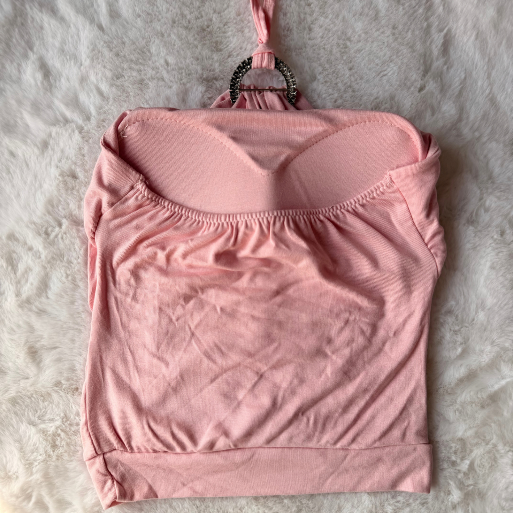 Rosé Glow Halter Top