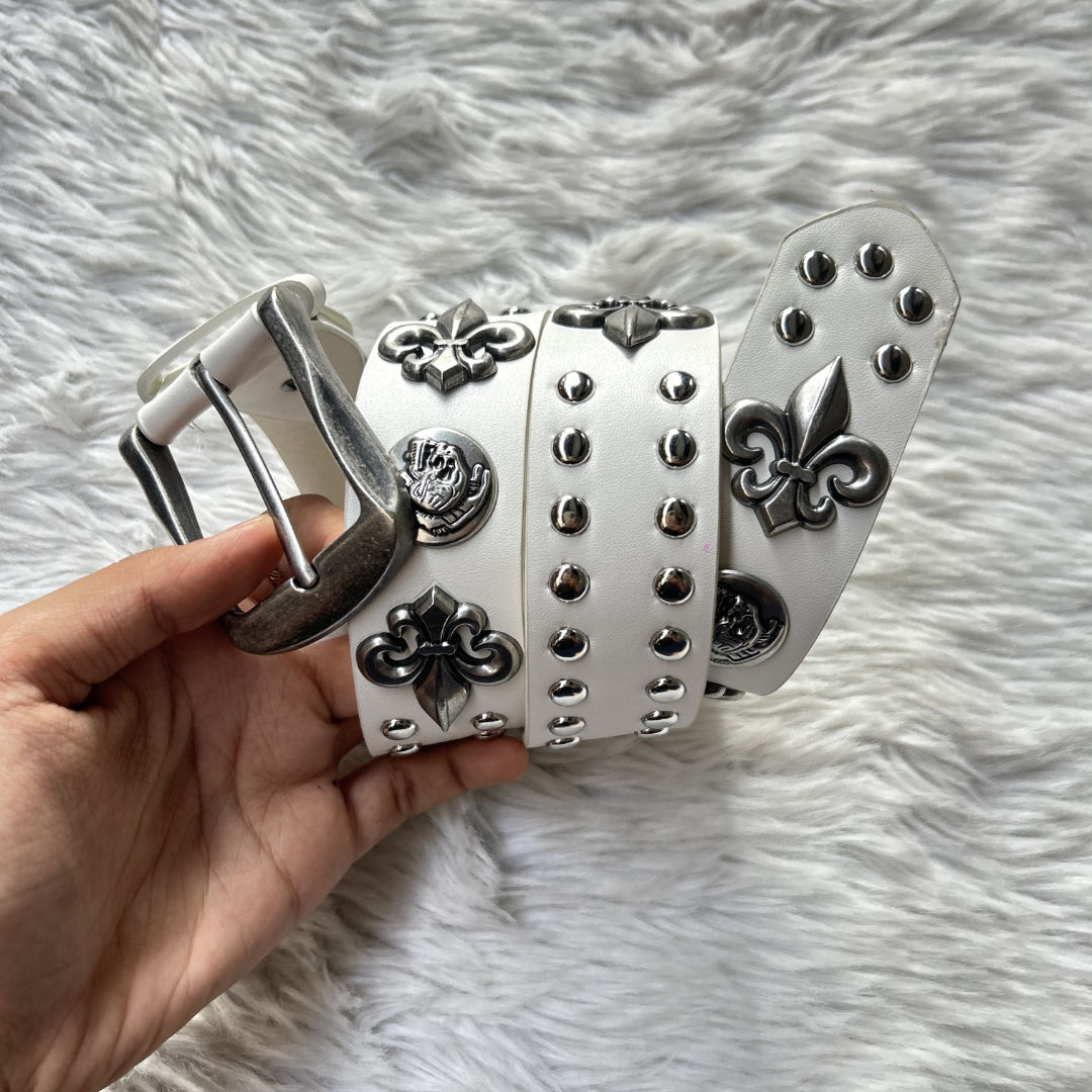 Chrome Syndicate Belt - Ivory