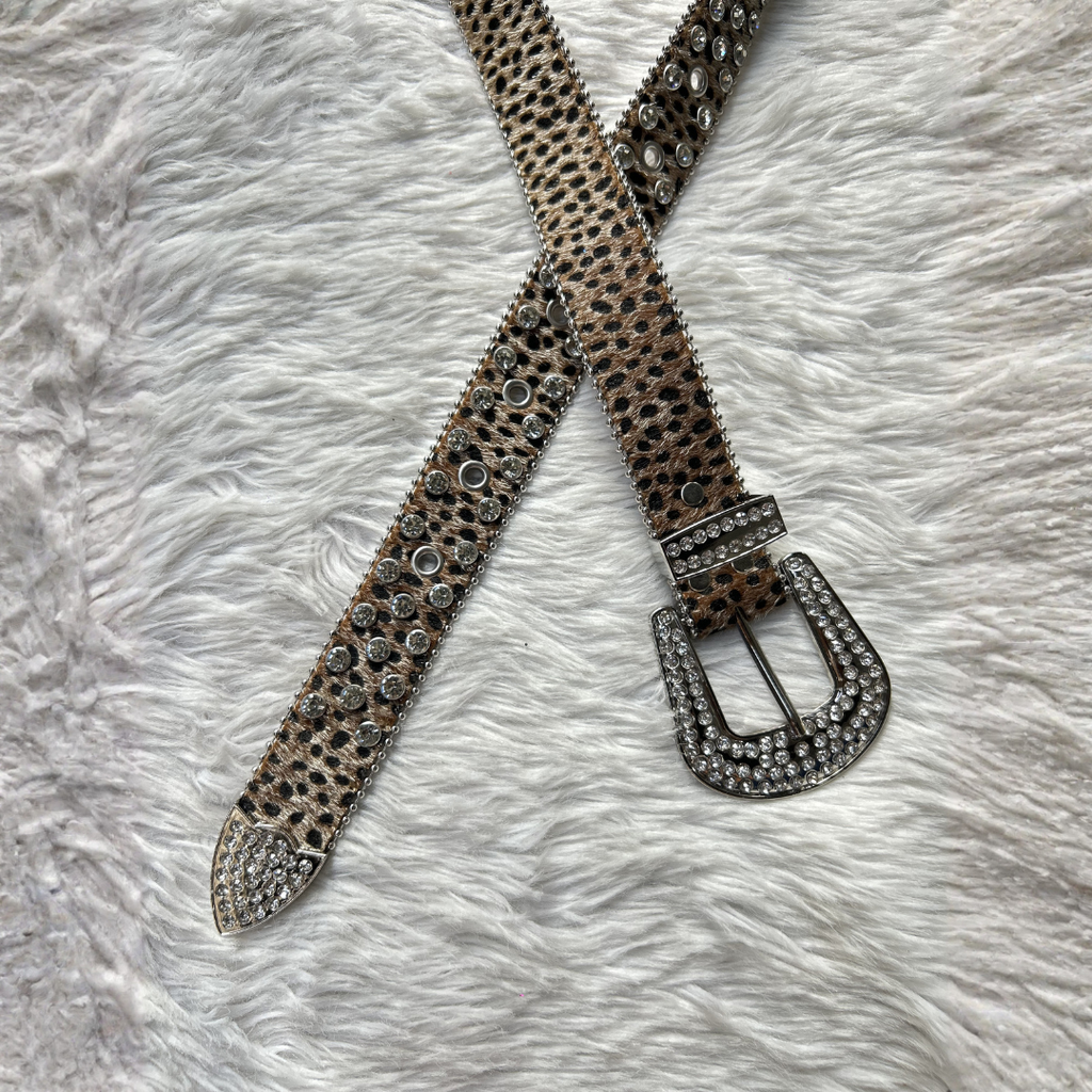 Luxe Leopard Stud Belt