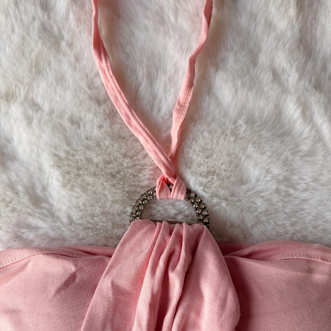 Rosé Glow Halter Top