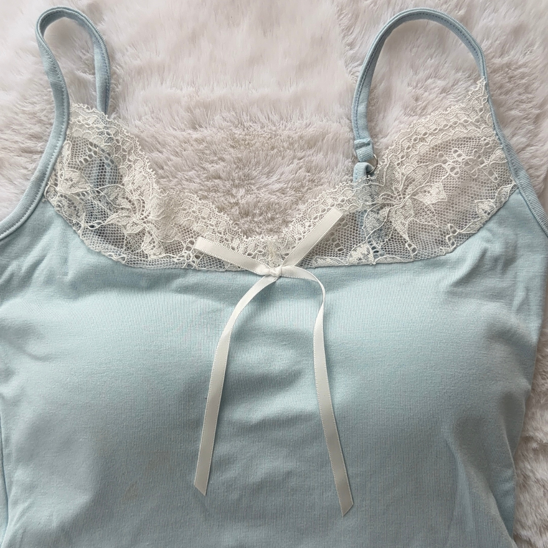 Baby Blue Lace-Trim Cami