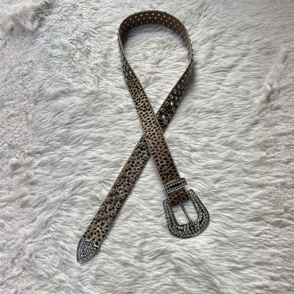 Luxe Leopard Stud Belt