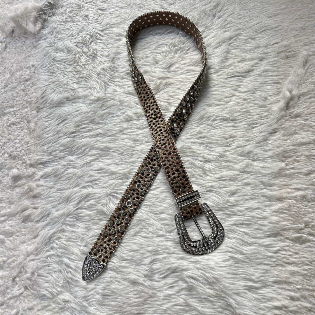 Luxe Leopard Stud Belt