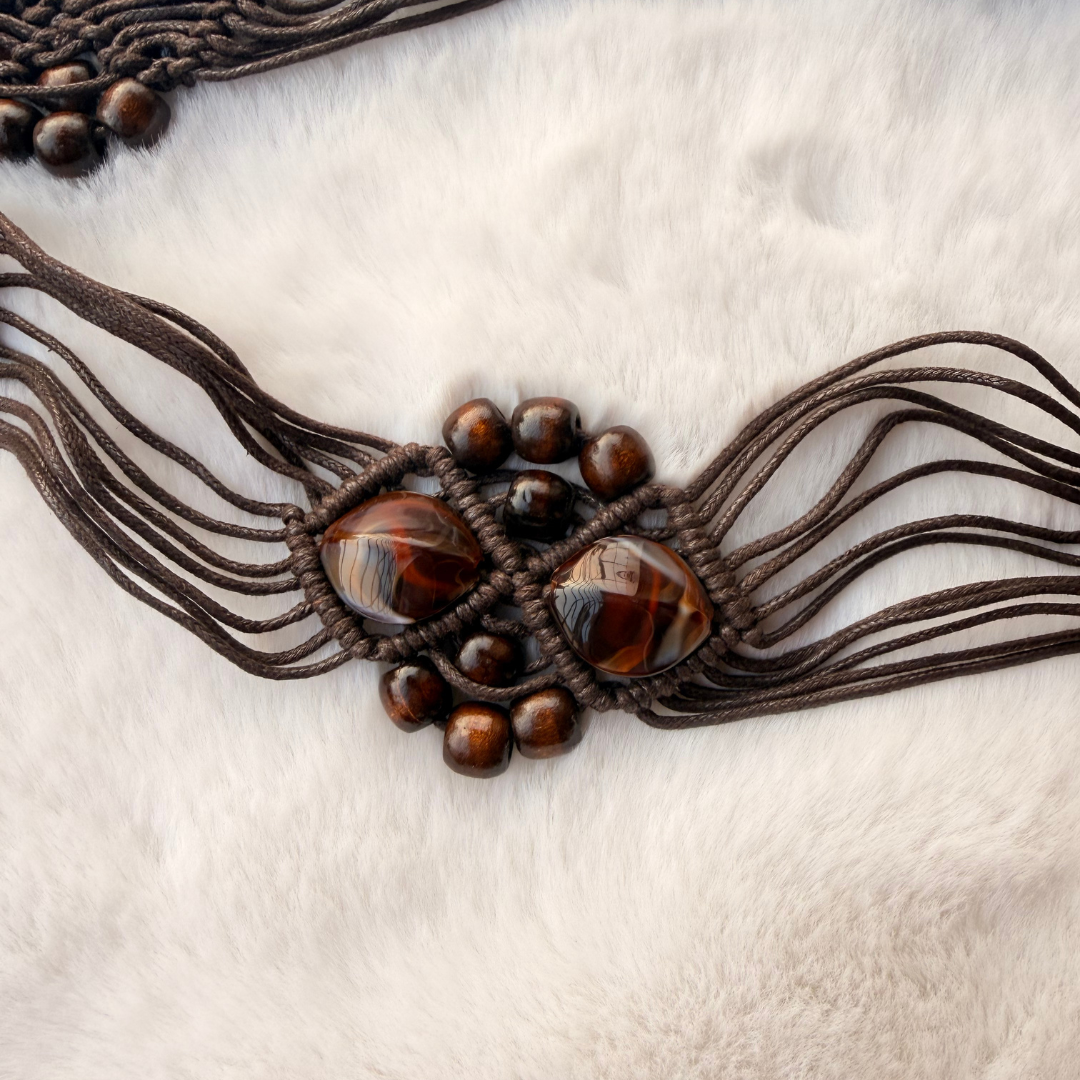 Bohemian Wooden Beaded Belt