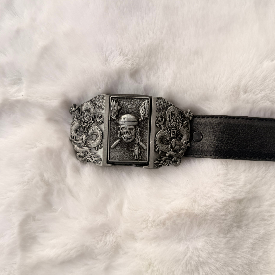 Warrior Skull Lighter Belt