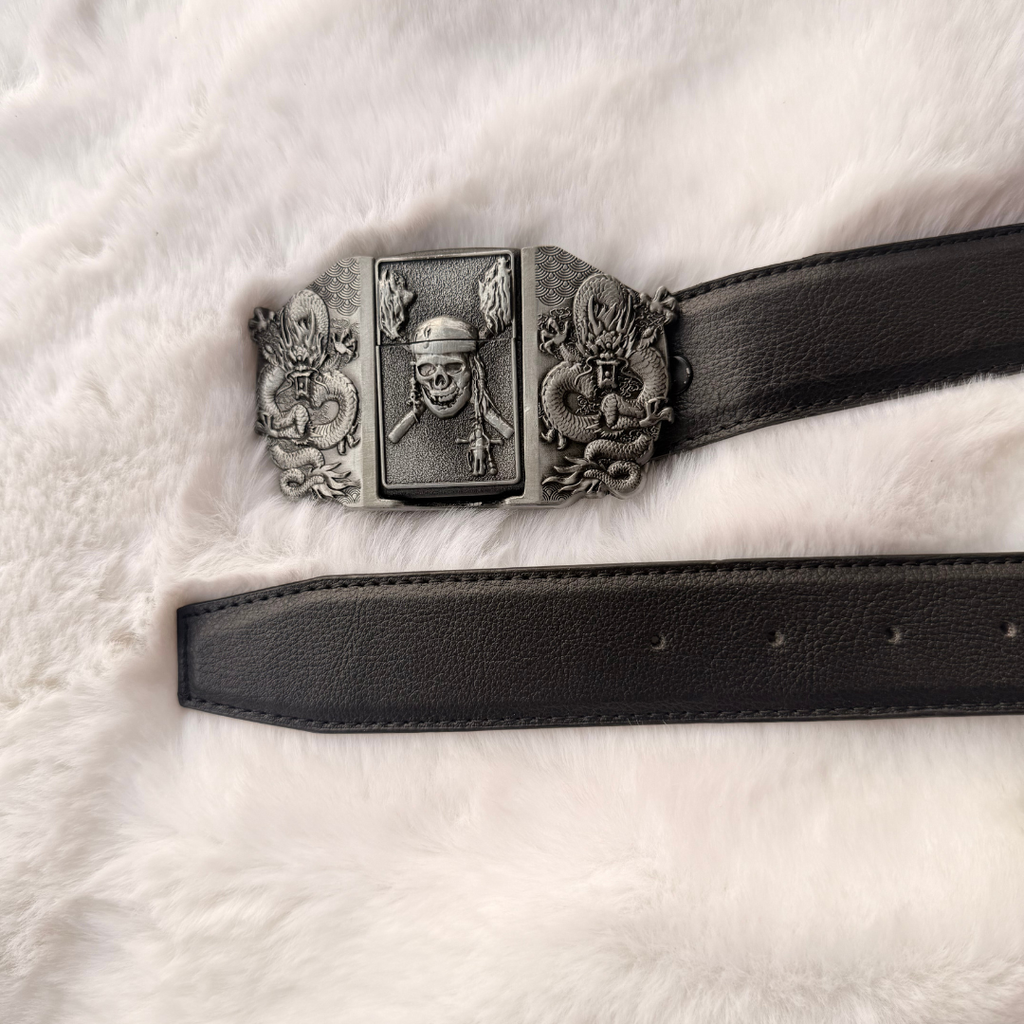 Warrior Skull Lighter Belt