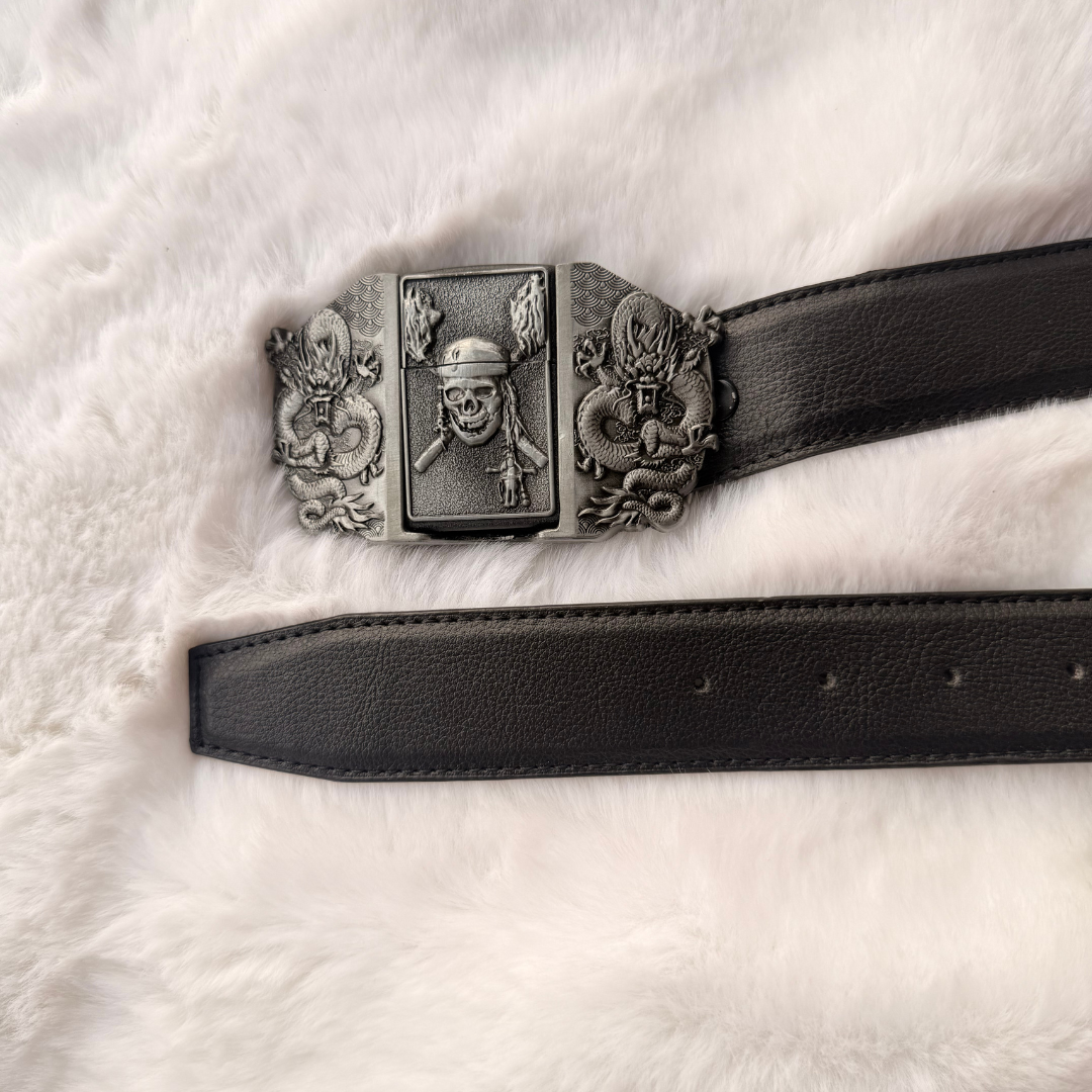 Warrior Skull Lighter Belt