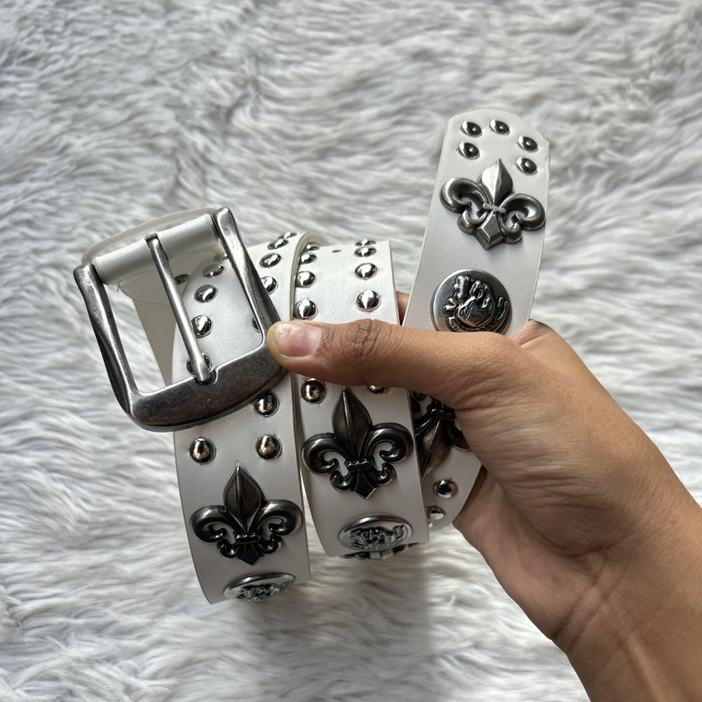 Chrome Syndicate Belt - Ivory