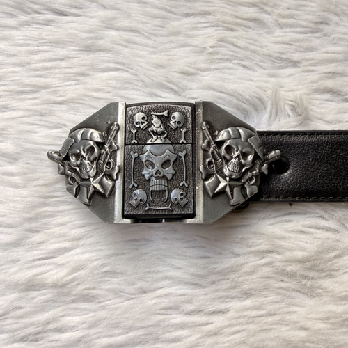 Bone Skull Lighter Belt