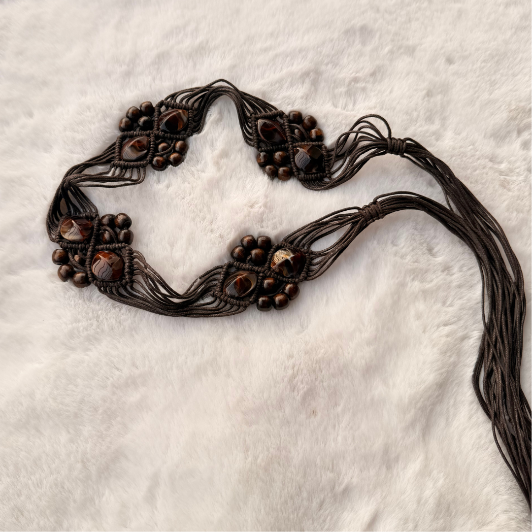Bohemian Wooden Beaded Belt