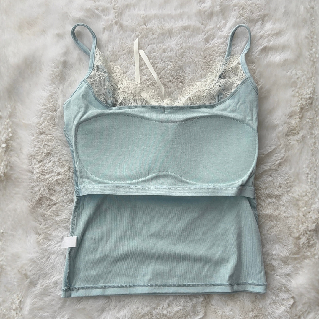 Baby Blue Lace-Trim Cami