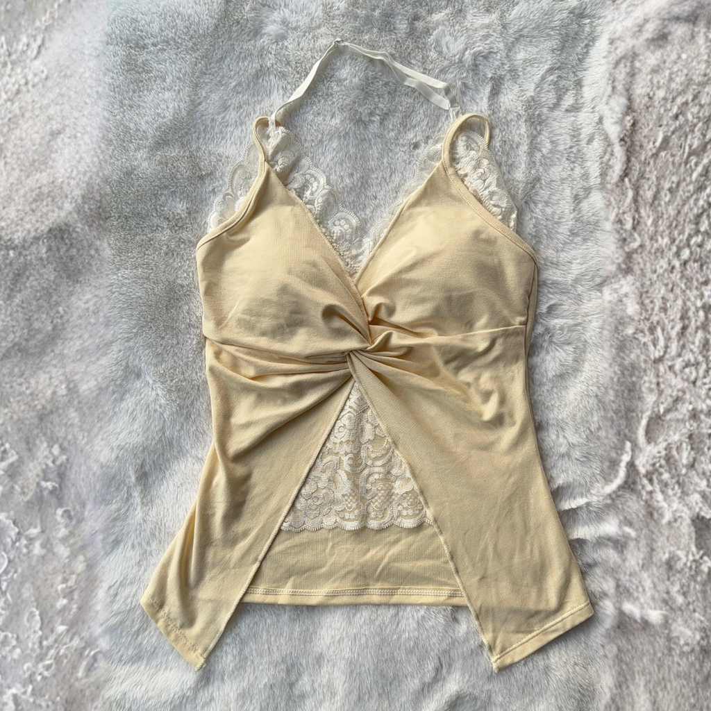 Buttercream Lace Halter Top