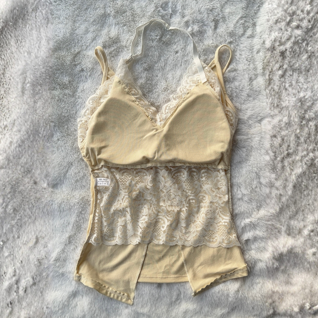 Buttercream Lace Halter Top