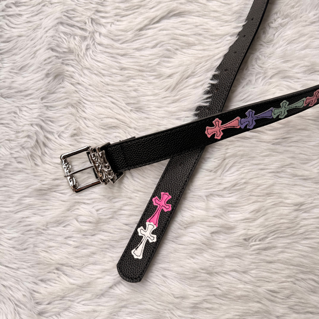 Colour Cross Chrome Heart Belt