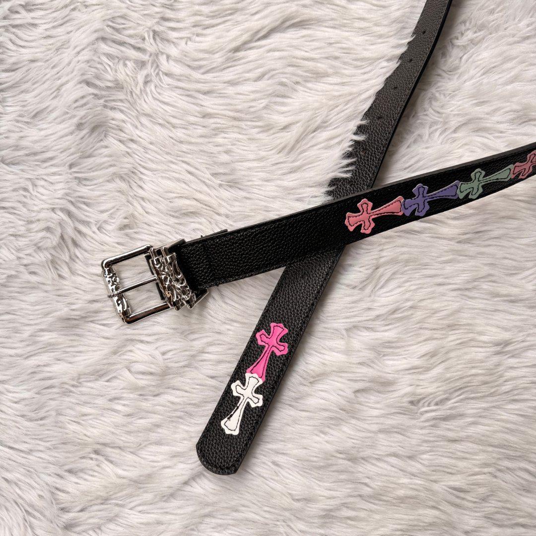 Colour Cross Chrome Heart Belt