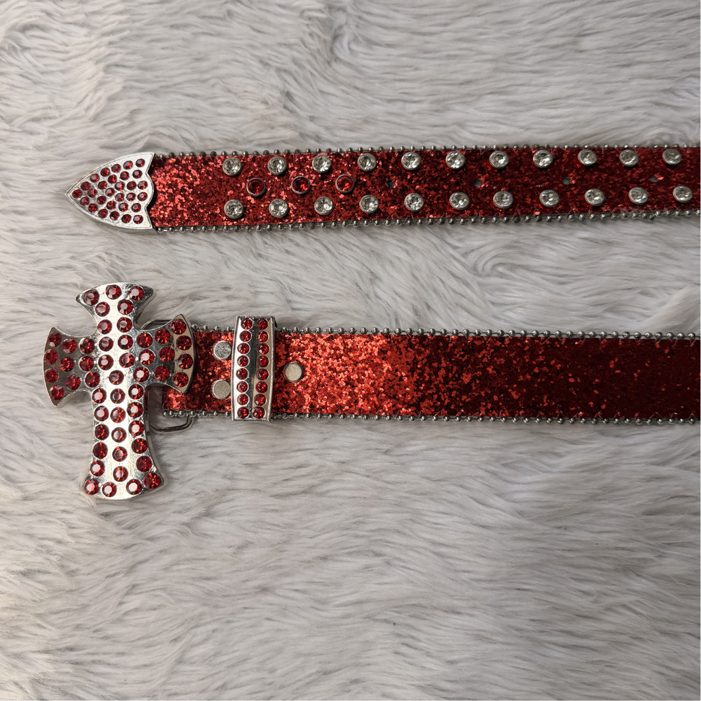 Ruby Sparkle Cross Belt