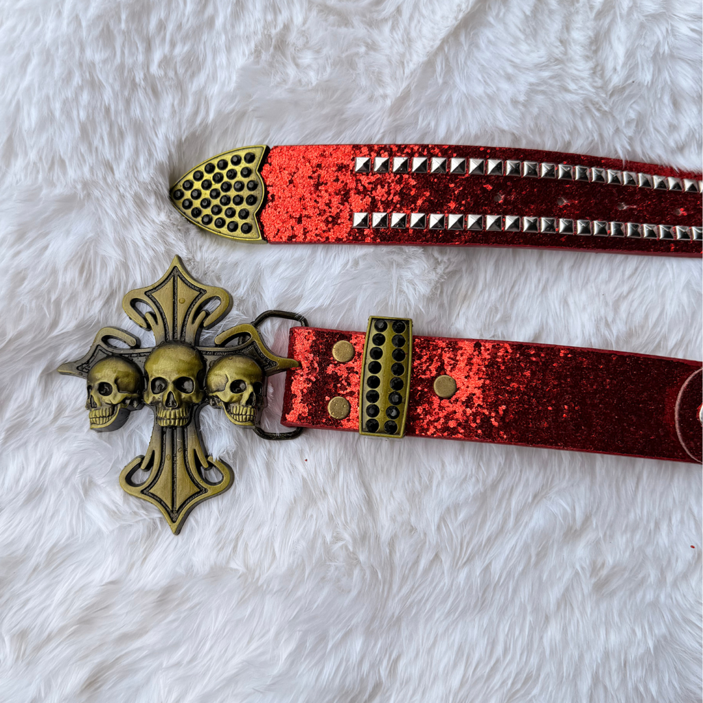 Skull Cerebrus LED Studded Belt