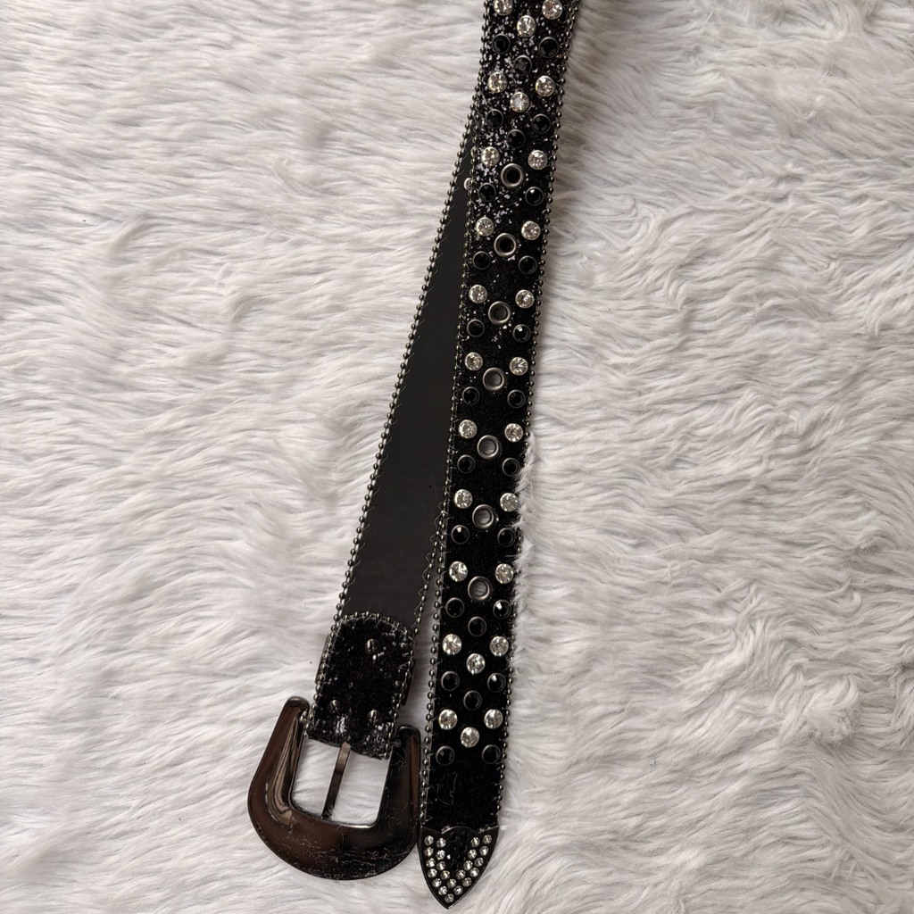 Noir Rhinestone Belt