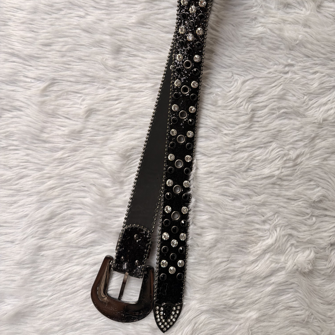 Noir Rhinestone Belt