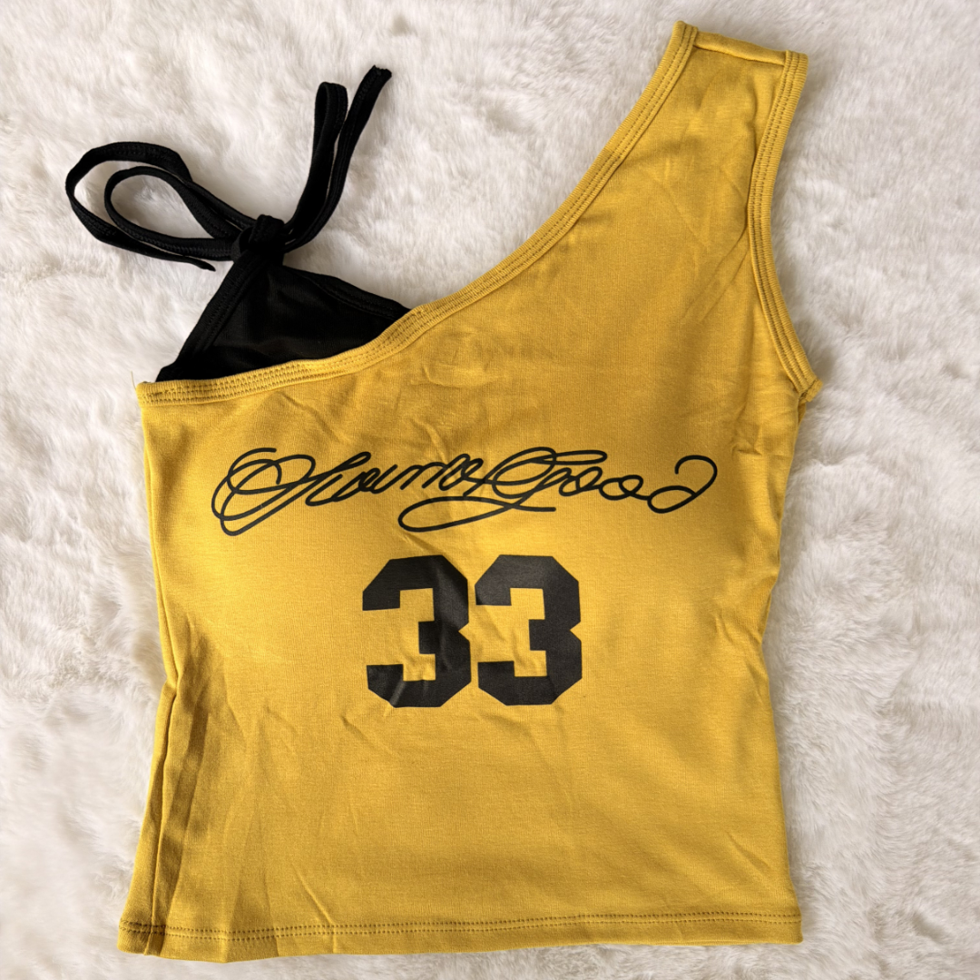 Mustard 33 One-Shoulder Top(Padded)
