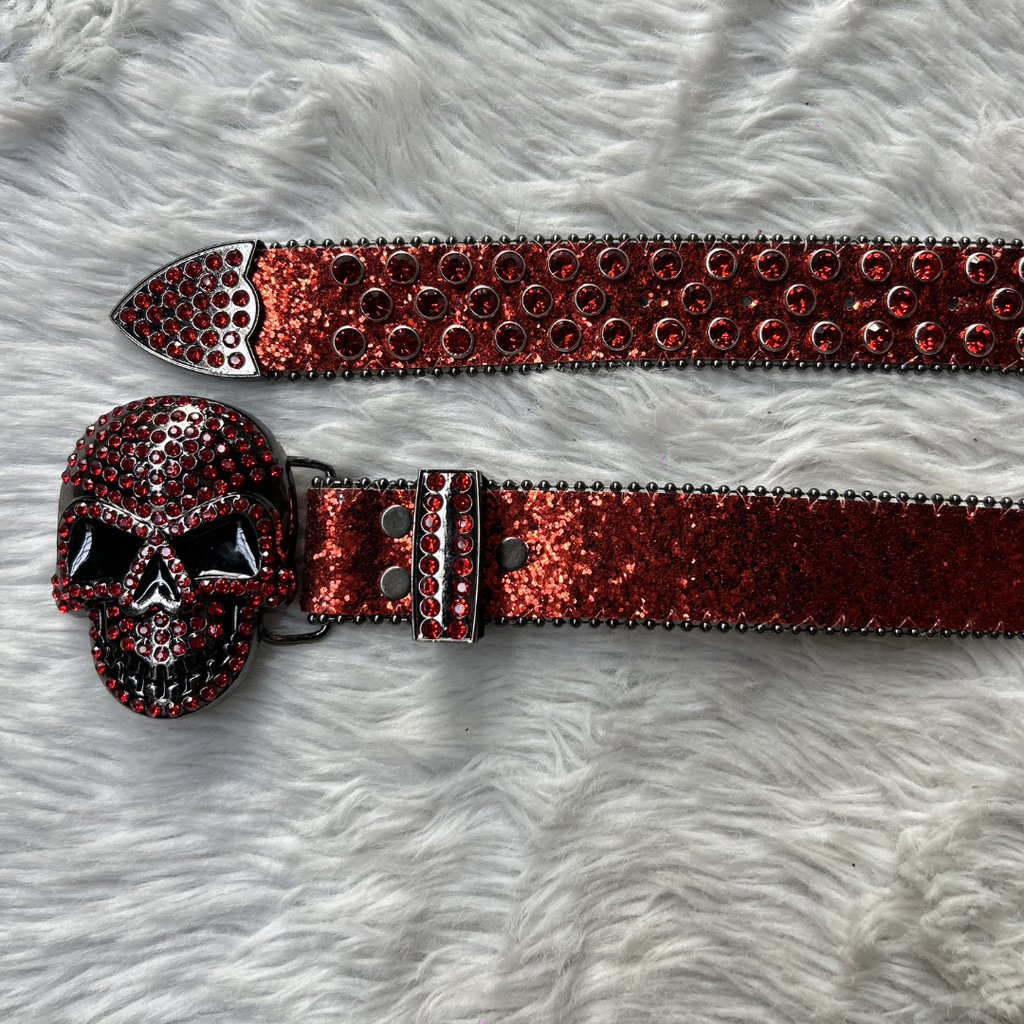 Blook Skull Rhinestone Belt