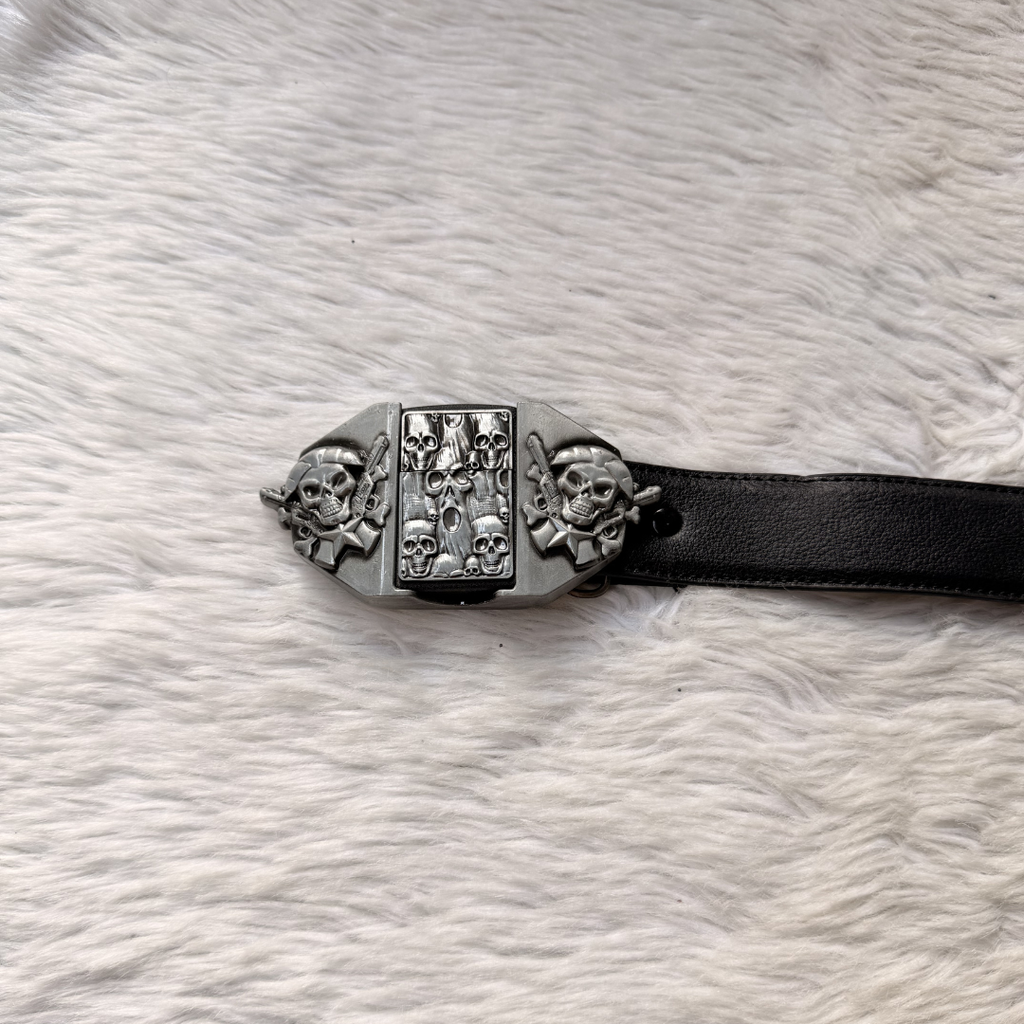 Night Terror Skull Lighter Belt