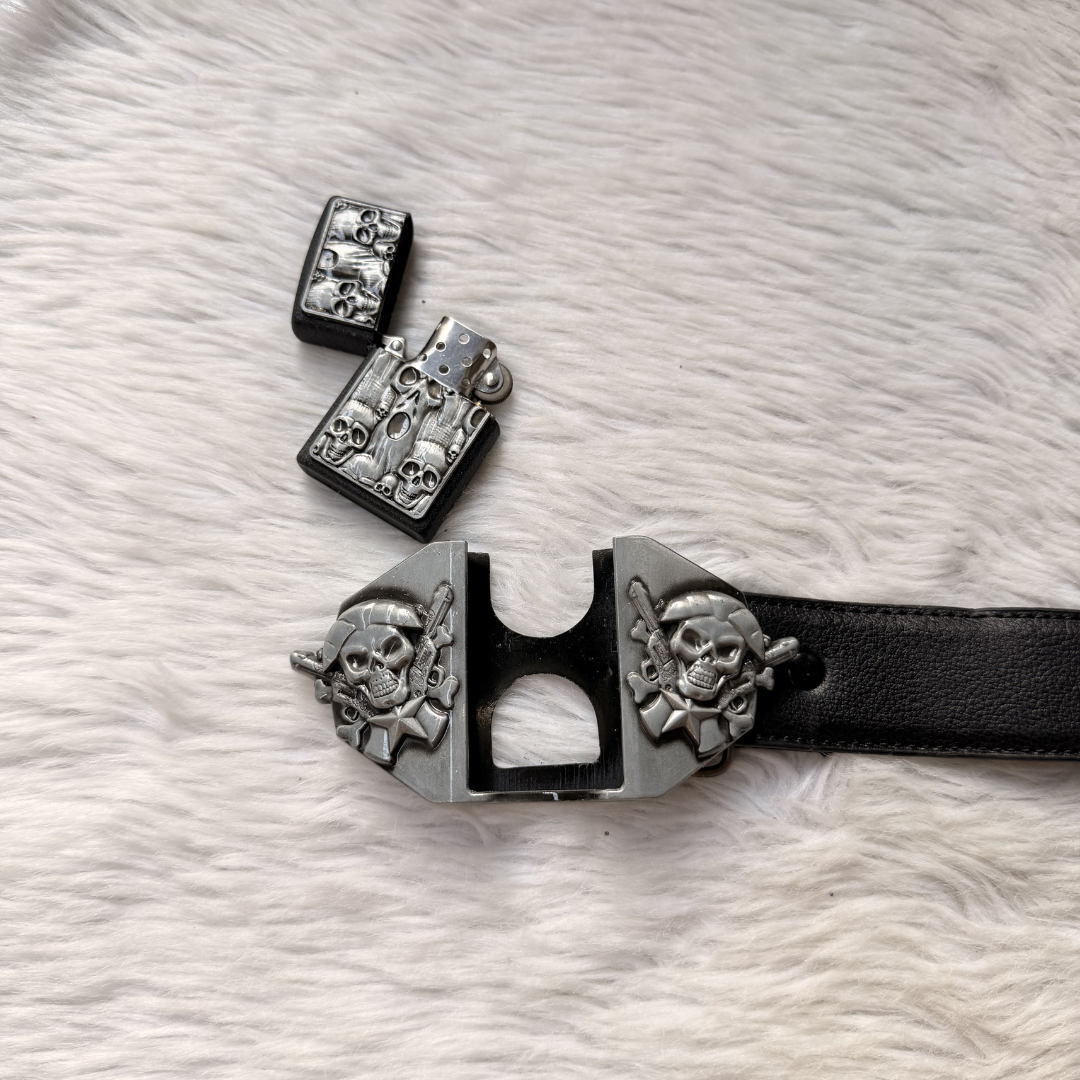Night Terror Skull Lighter Belt