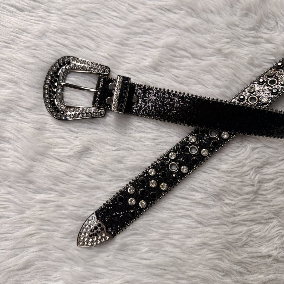 Noir Rhinestone Belt