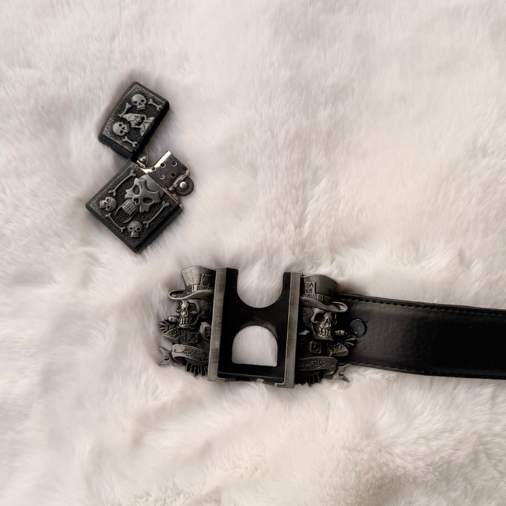 Cross Bones Lighter Belt