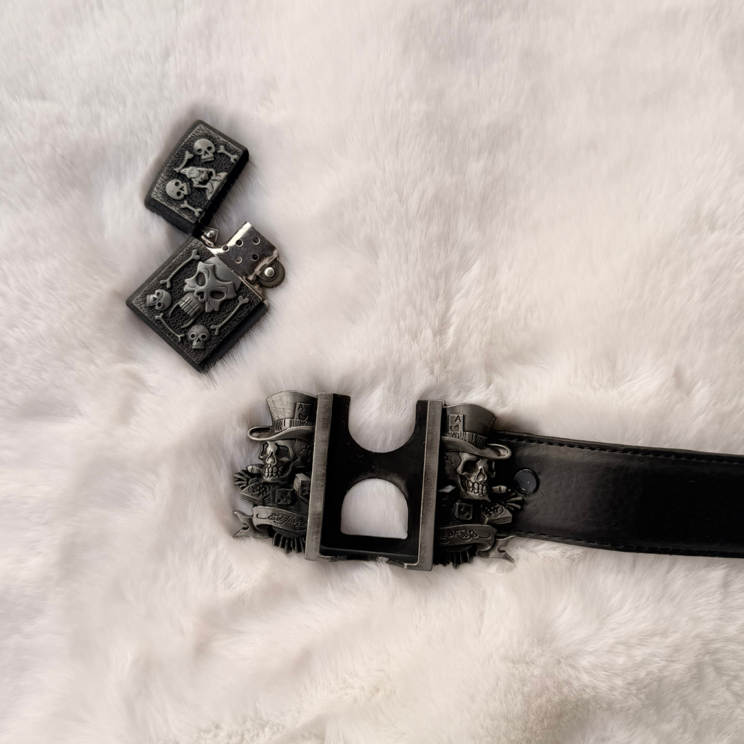 Cross Bones Lighter Belt