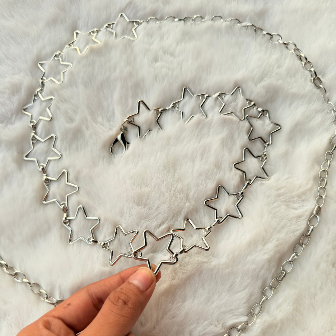 Silver Stars Waist Chain