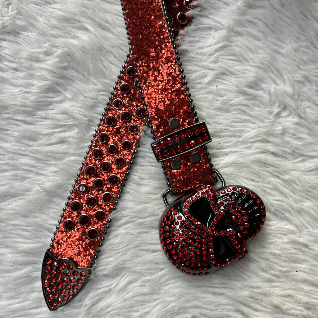 Blook Skull Rhinestone Belt