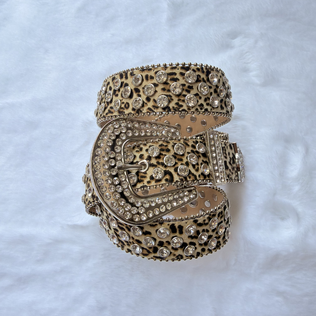 Leopard Rhinestone Belt
