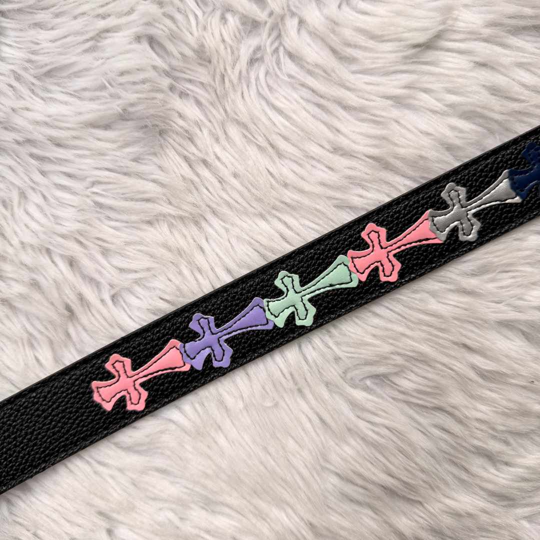Colour Cross Chrome Heart Belt