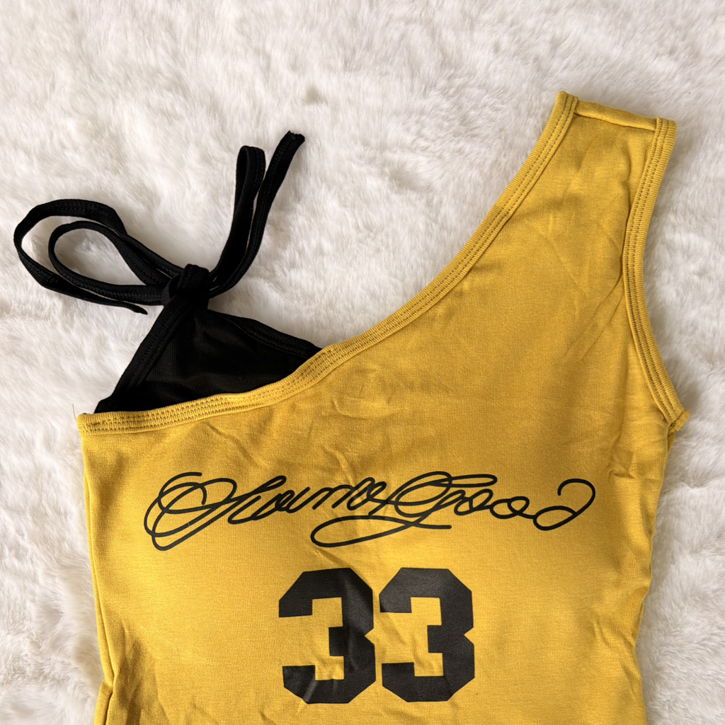 Mustard 33 One-Shoulder Top(Padded)
