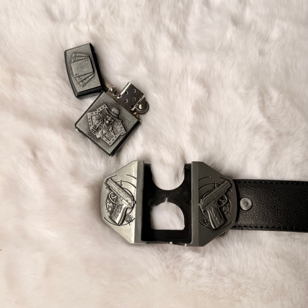 Silver Renegade Lighter Belt