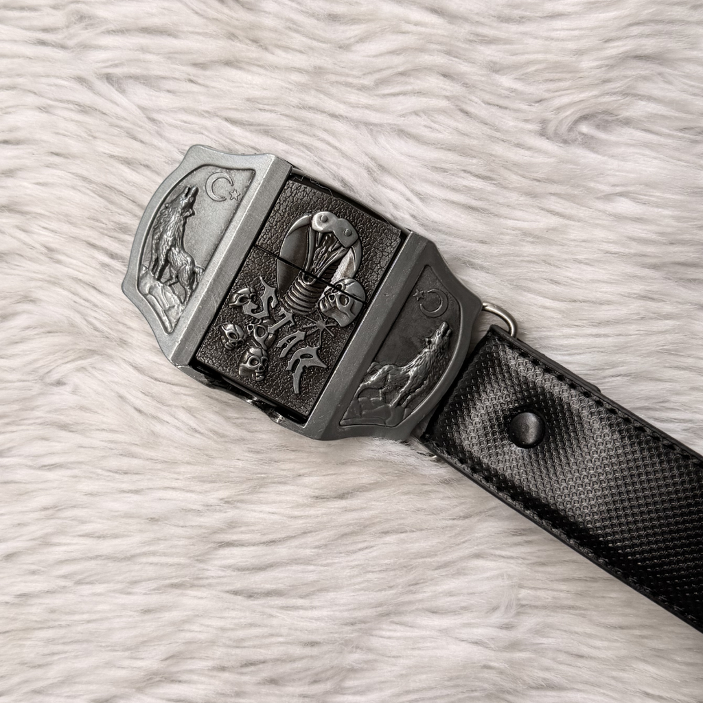 Skull Fang Lighter Belt