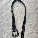 Black Chunky Stone Belt