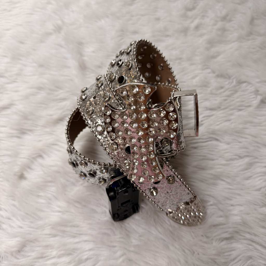 Iced Cross Rhinestone Belt