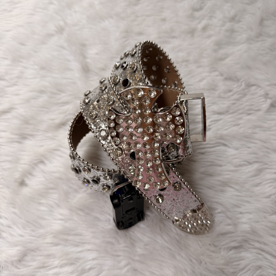 Iced Cross Rhinestone Belt