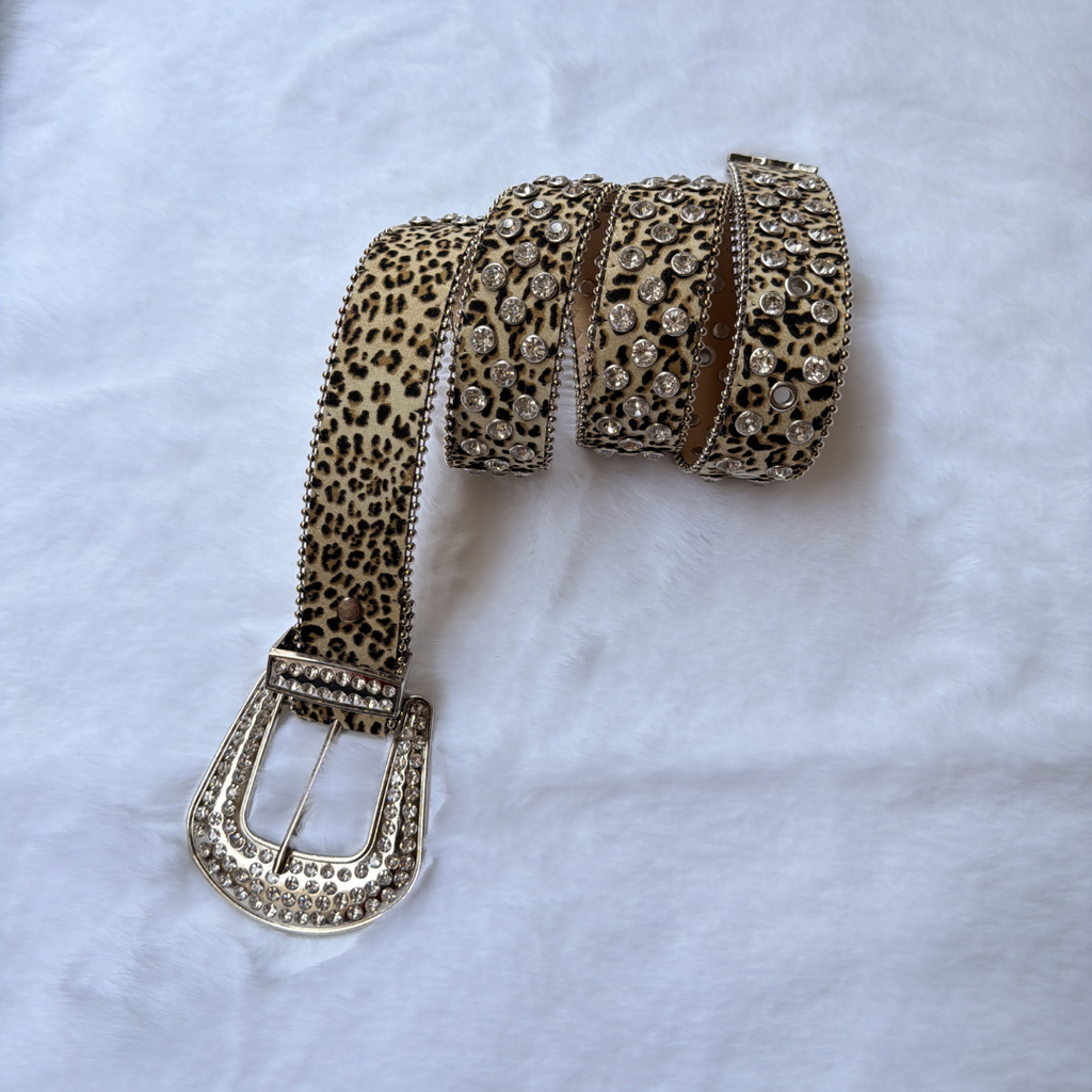 Leopard Rhinestone Belt