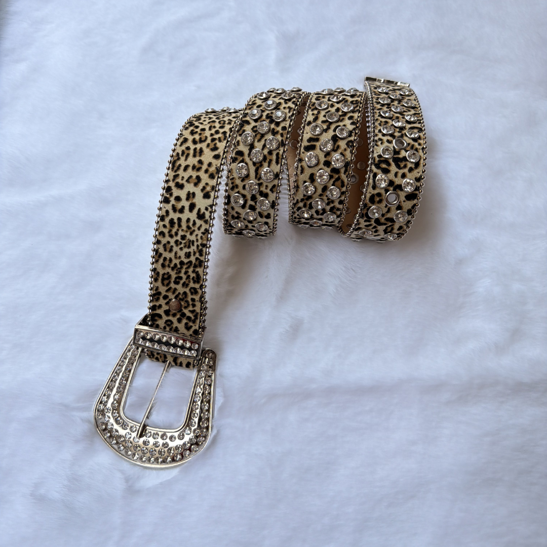 Leopard Rhinestone Belt