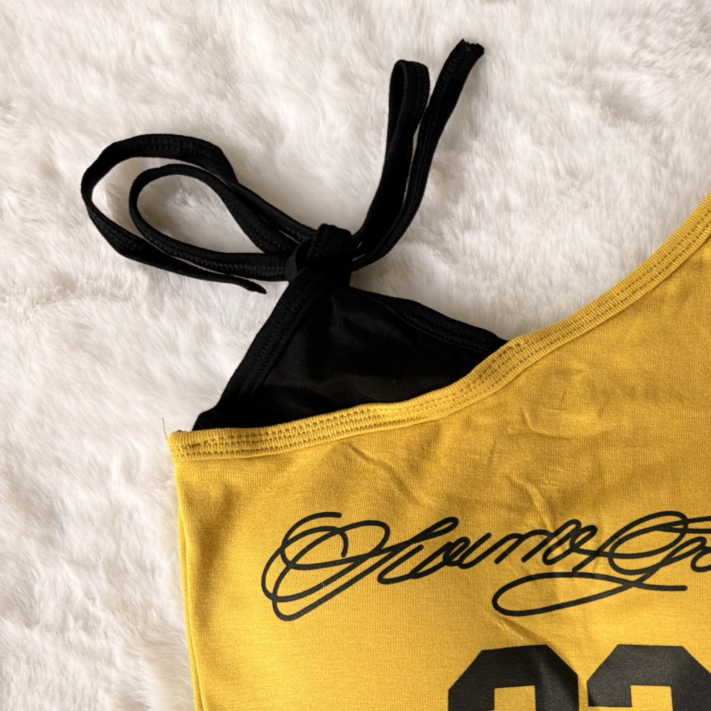Mustard 33 One-Shoulder Top(Padded)