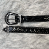 Black Chunky Stone Belt