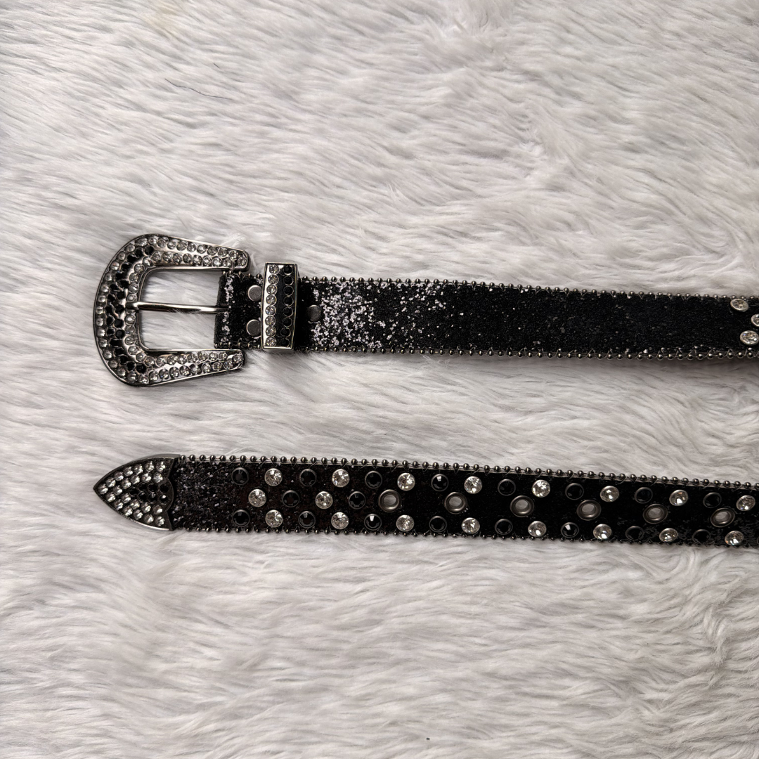 Noir Rhinestone Belt