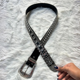 Black Rhinestone Belt